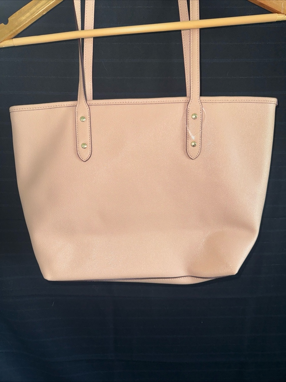 Coach City Tote Bag Crossgrain Leather Purse Pink F57522 Shoulder Double Handle - Picture 5 of 12